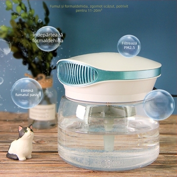 Umidificator aromaterapeutic și purificator de aer – eliminare formaldehidă, eliminare mirosuri, adaugă oxigen; 50 m³/h, <36 dB, pentru 11-20 m², alimentare la priză, control cu buton