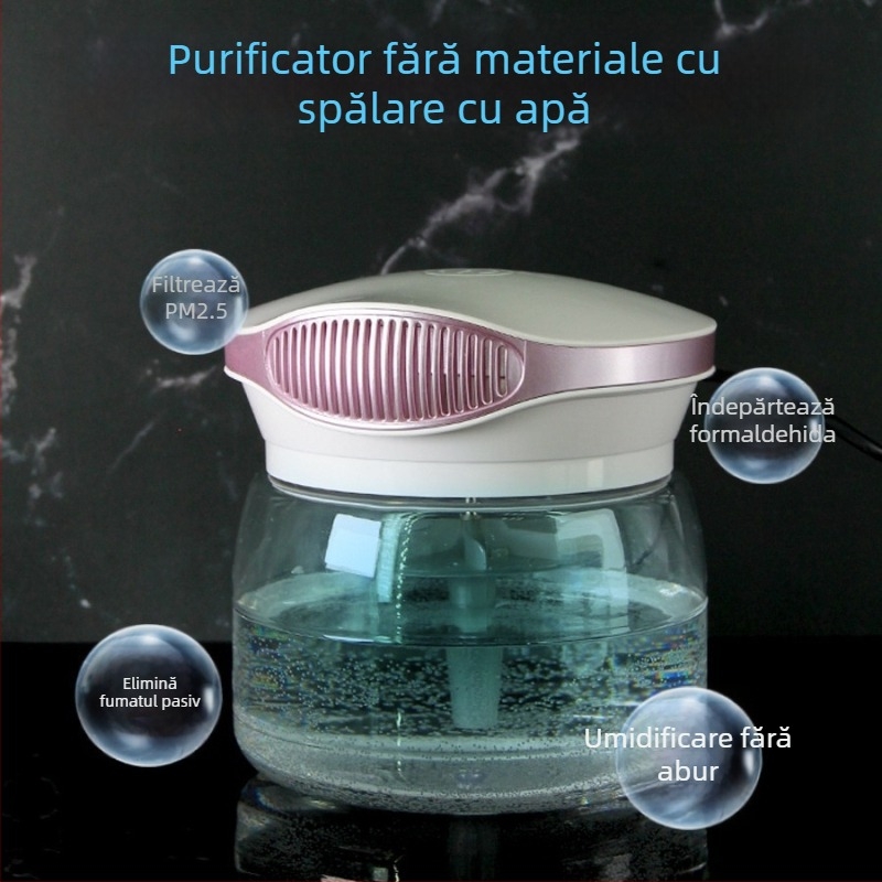 Umidificator aromaterapeutic și purificator de aer – eliminare formaldehidă, eliminare mirosuri, adaugă oxigen; 50 m³/h, <36 dB, pentru 11-20 m², alimentare la priză, control cu buton
