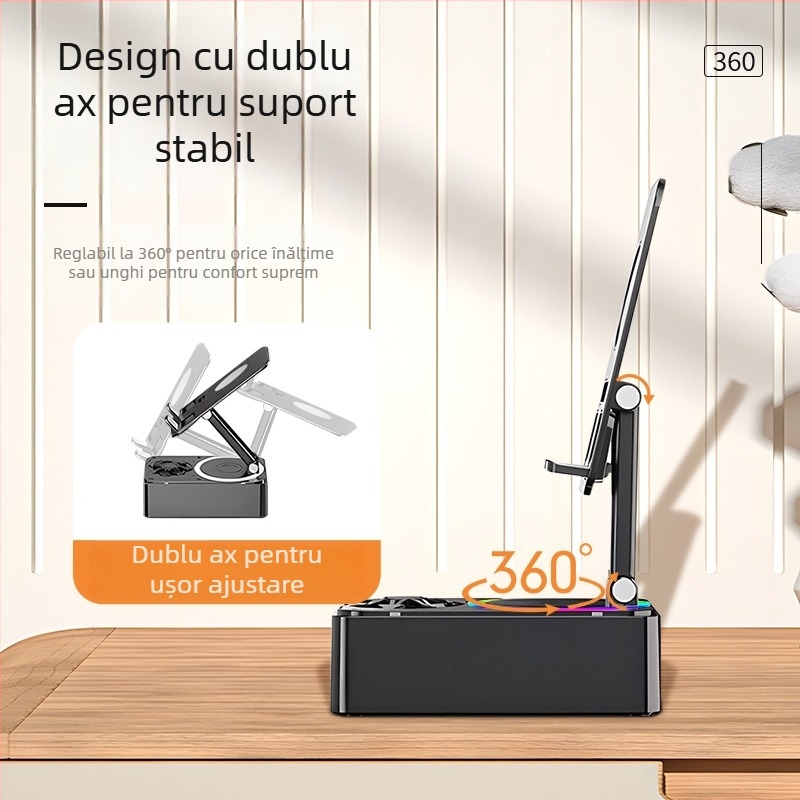 Boxă Bluetooth cu suport pentru telefon și microfon karaoke, baterie încorporată 100–300 mAh, 5W, USB alimentare, Bluetooth 5.3, domeniu de frecvențe 60 Hz–15 kHz