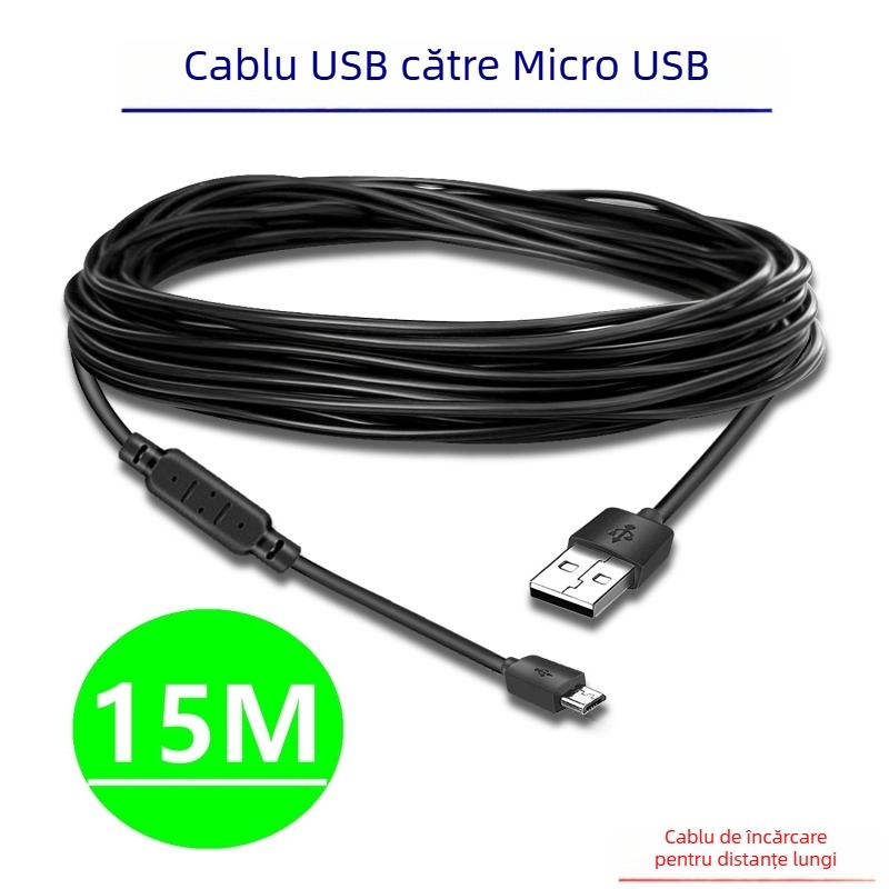 Cablu de încărcare USB la Micro-USB, model 009815B, pentru capul camerei și dispozitive mobile