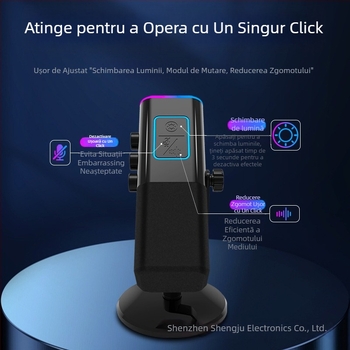 AUDIMATRIX microfon USB/XLR cu RGB pentru monitorizare, 50Hz-15kHz, 5V