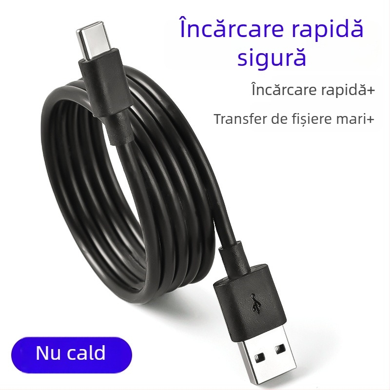 Cablu USB-C cu protecție dublă, 4 nuclee din aluminiu-magneziu, anti-interferențe, cablu extensibil pentru încărcare