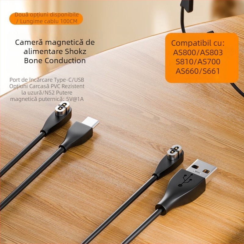 Cablu de încărcare pentru căști Shaoyin cu conducție osoasă AS800/S661, interfață magnetică – brand YX