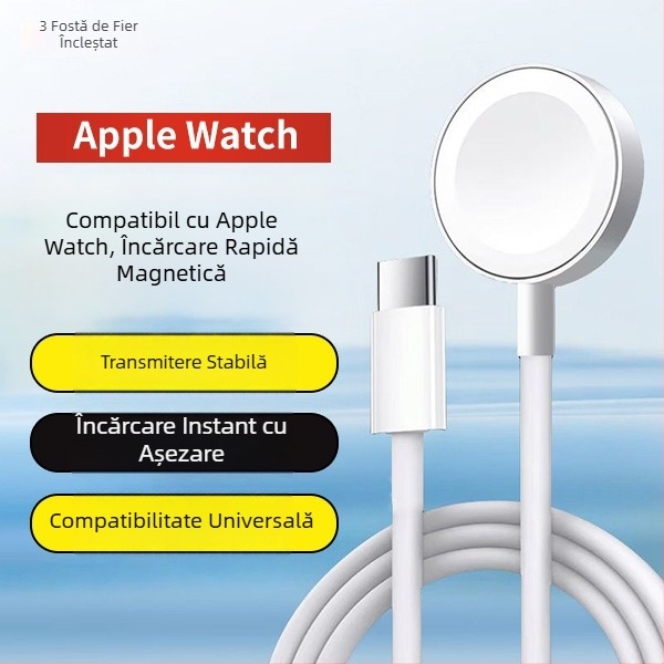 Cablu de încărcare fără fir magnetic Apple Watch cu PD, SX03 – Hot-Blooded Craftsman, pentru întreaga serie Watch45678S9