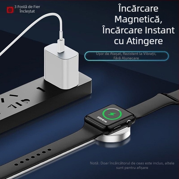 Cablu de încărcare fără fir magnetic Apple Watch cu PD, SX03 – Hot-Blooded Craftsman, pentru întreaga serie Watch45678S9