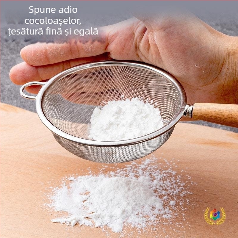 Sită din oțel inoxidabil 304 – sită de bucătărie multifuncțională, rezistentă la căldură, anti-derapantă, cu cârlige duble