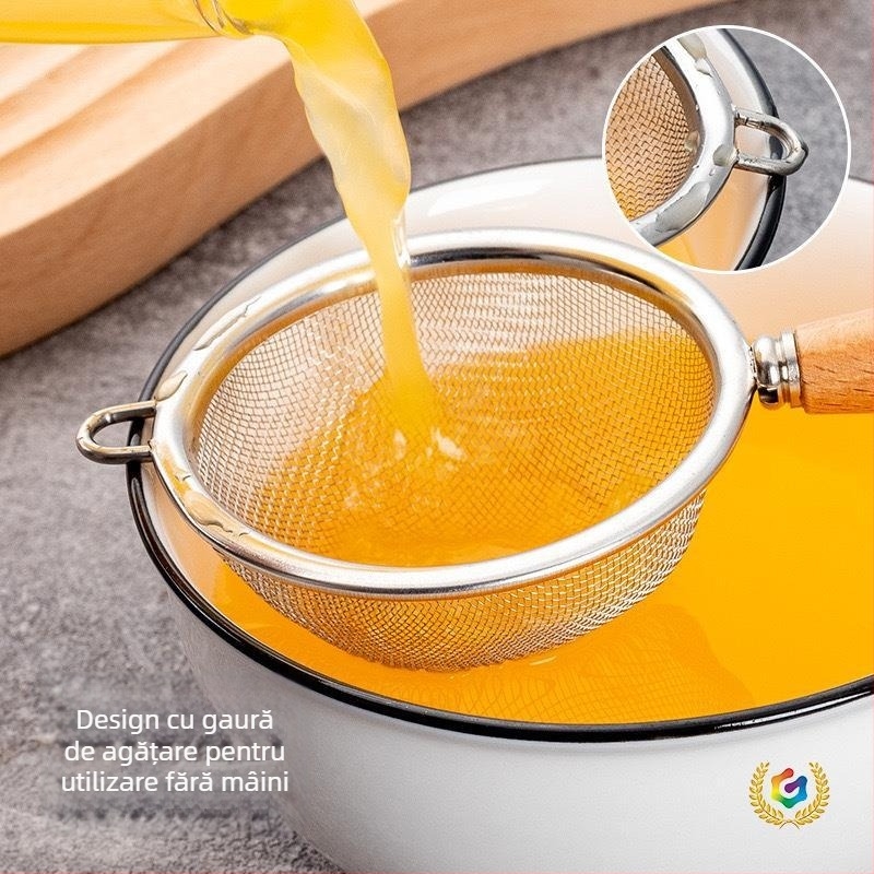 Sită din oțel inoxidabil 304 – sită de bucătărie multifuncțională, rezistentă la căldură, anti-derapantă, cu cârlige duble