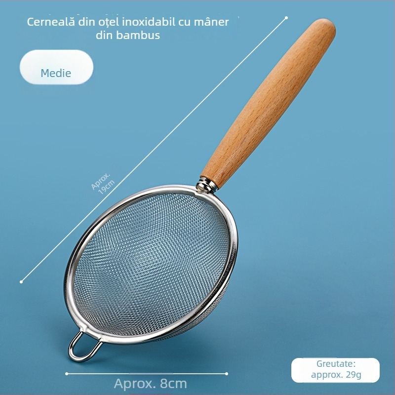 Sită din oțel inoxidabil 304 – sită de bucătărie multifuncțională, rezistentă la căldură, anti-derapantă, cu cârlige duble