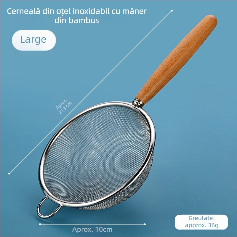 Sită din oțel inoxidabil 304 – sită de bucătărie multifuncțională, rezistentă la căldură, anti-derapantă, cu cârlige duble
