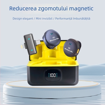 Microfon lavalier cu fir Q9, interfață audio 2 canale, baterie încorporată, 20Hz-20kHz, SNR ≥70dB pentru live streaming