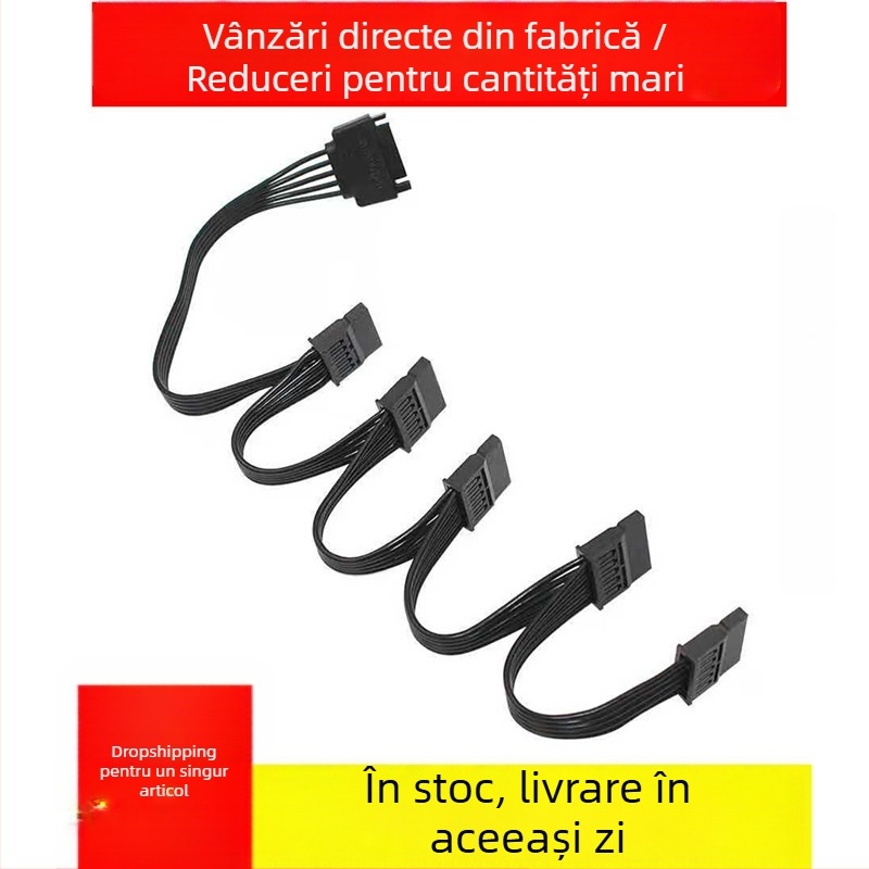 Chuangshida Cablu adaptor SATA 15Pin 1 la 5, divizor de alimentare, cupru
