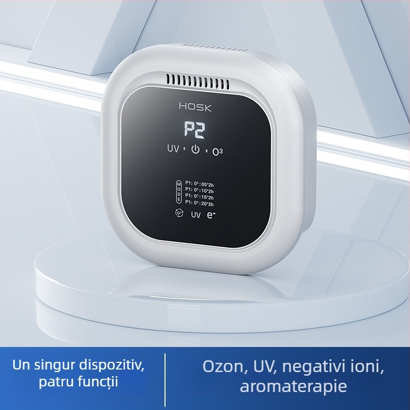 Purificator de aer pentru casă cu ioni negativi, UV și ozon, 50 m³/h, montat pe perete