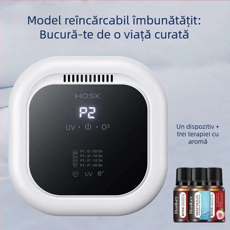 Purificator de aer pentru casă cu ioni negativi, UV și ozon, 50 m³/h, montat pe perete