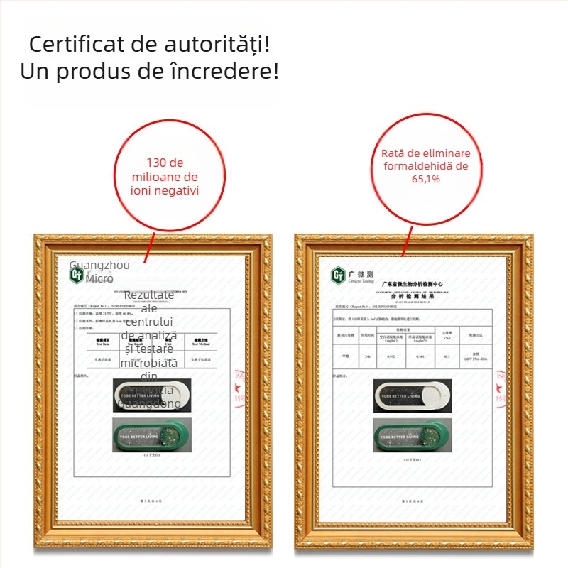 Purificator de aer pentru baie cu ioni negativi, eliminare a mirosurilor și a formaldehidei, mod silențios și lumină ambientală în stil cer înstelat