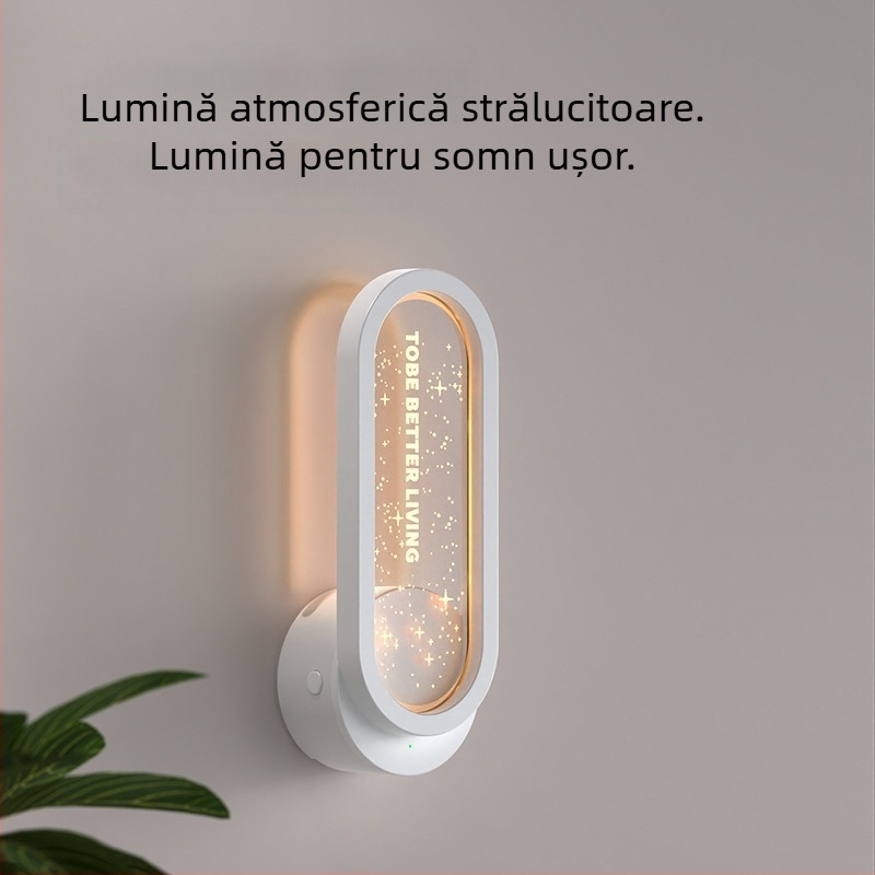 Purificator de aer pentru baie cu ioni negativi, eliminare a mirosurilor și a formaldehidei, mod silențios și lumină ambientală în stil cer înstelat