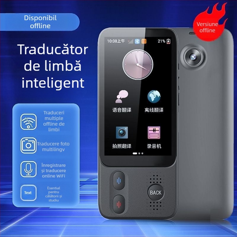 Dispozitiv inteligent de traducere offline cu interpretare simultană, traducere multilingvă și traducere prin fotografii, carcasă ABS — ideal pentru afaceri în timpul călătoriilor