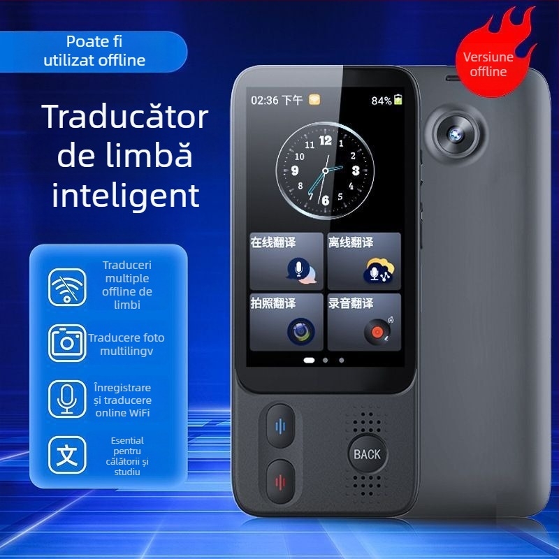 Dispozitiv inteligent de traducere offline cu interpretare simultană, traducere multilingvă și traducere prin fotografii, carcasă ABS — ideal pentru afaceri în timpul călătoriilor
