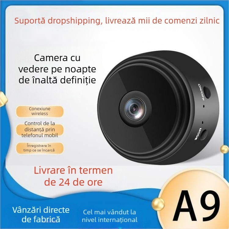 Cameră HD Wi‑Fi pentru interior cu viziune de noapte, 1080p, obiectiv 3.6mm, monitorizare la distanță
