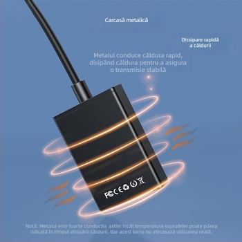 Adaptor VGA la HDMI cu sunet pentru PC către monitor, conductor din cupru, nichelat