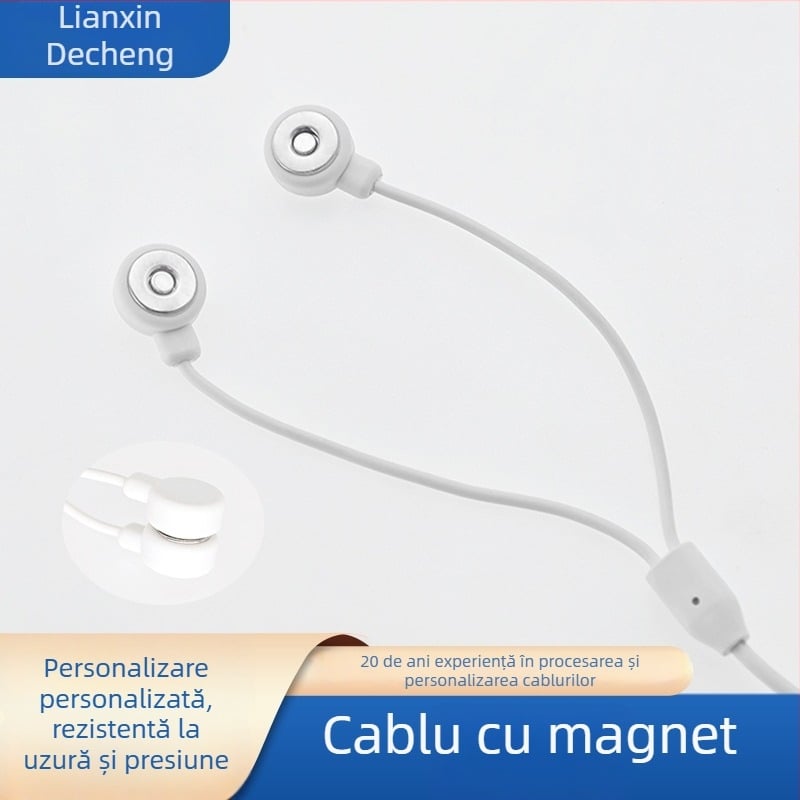 Cablu magnetic 1 la 2 pentru fizioterapie — Xinlianxin, interfață magnetic snap-on, compatibil cu dispozitive de fizioterapie, masaje și electrozi
