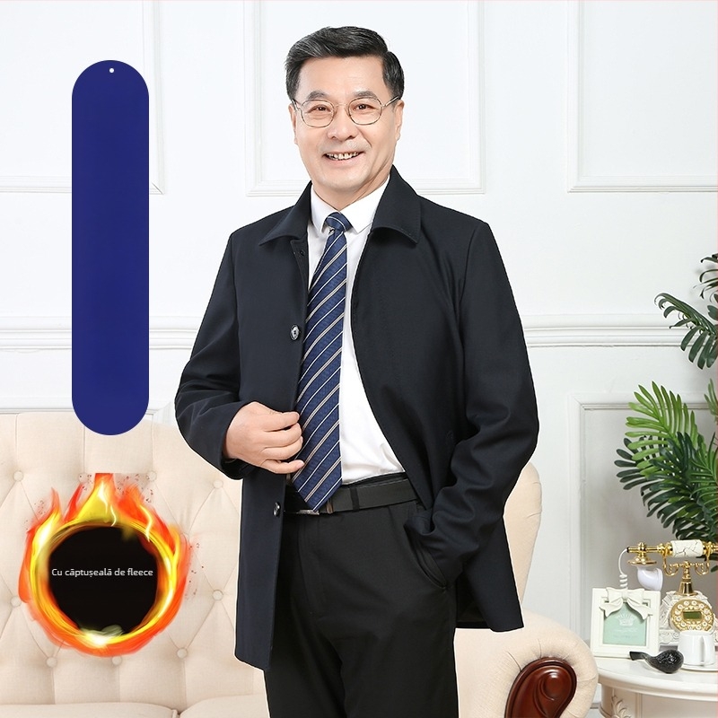 Palton stil business, guler cu rever, închidere cu nasture simplu, croială lejeră, lungime scurtă, culoare solidă, țesătură modal cu păr de iepure