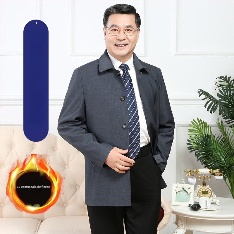 Palton stil business, guler cu rever, închidere cu nasture simplu, croială lejeră, lungime scurtă, culoare solidă, țesătură modal cu păr de iepure