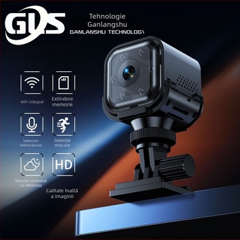 AS03 Cameră de supraveghere 1080p, WiFi wireless, interfon bidirecțional la distanță, viziune de noapte, pentru interior și exterior