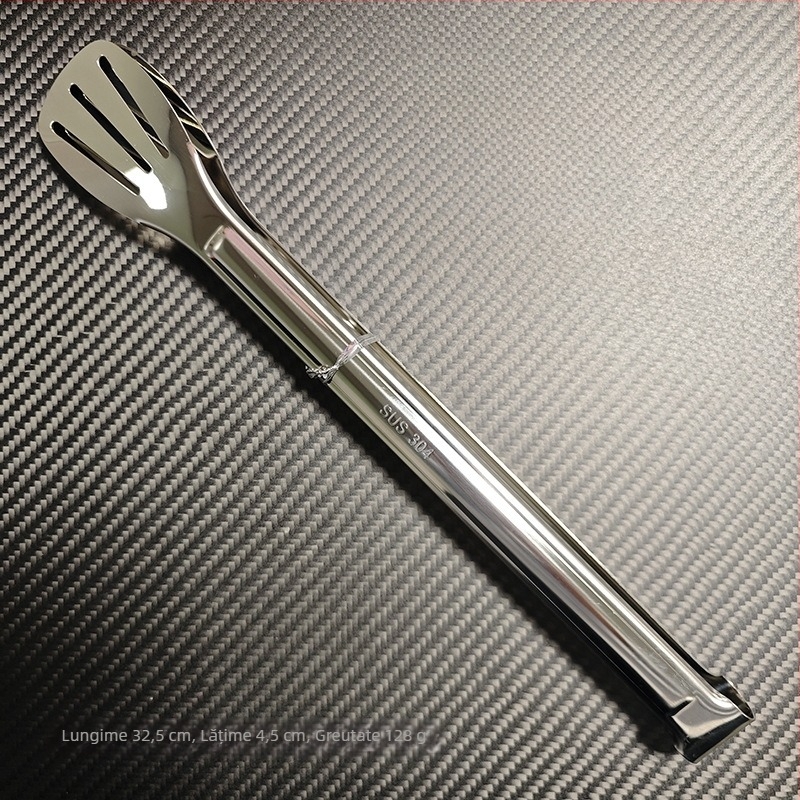 Clește alimentar din oțel inoxidabil 304 pentru pâine, friptură și grătar — multifuncțional, antiderapant, rezistent la temperaturi înalte, protecție împotriva arsurilor.