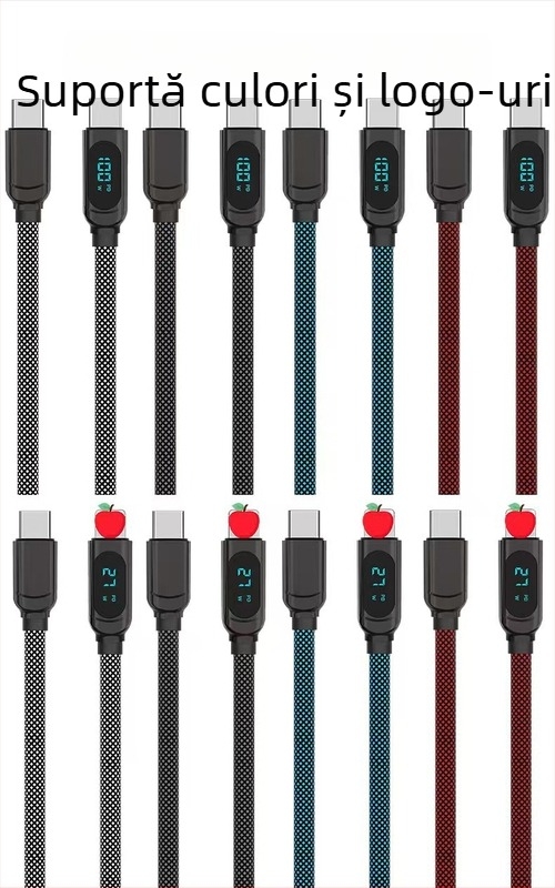 Cablu PD pentru date și încărcare, interfețe Lightning și Type-C, încărcare rapidă 5V3A, aliaj de zinc