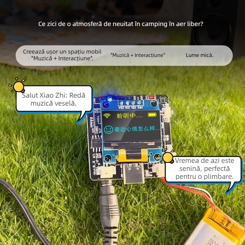 Roboț AI de chat vocal — Modul ESP32-C3, Model C3, mufă externă pentru căști, rază wireless 10 m, mod de funcționare conectat, procesare OEM