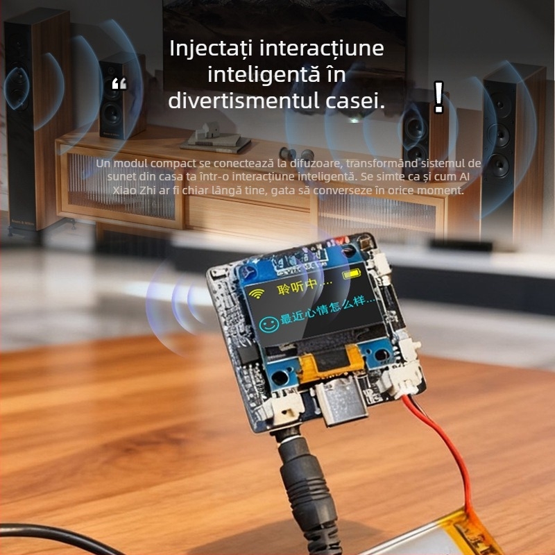 Roboț AI de chat vocal — Modul ESP32-C3, Model C3, mufă externă pentru căști, rază wireless 10 m, mod de funcționare conectat, procesare OEM