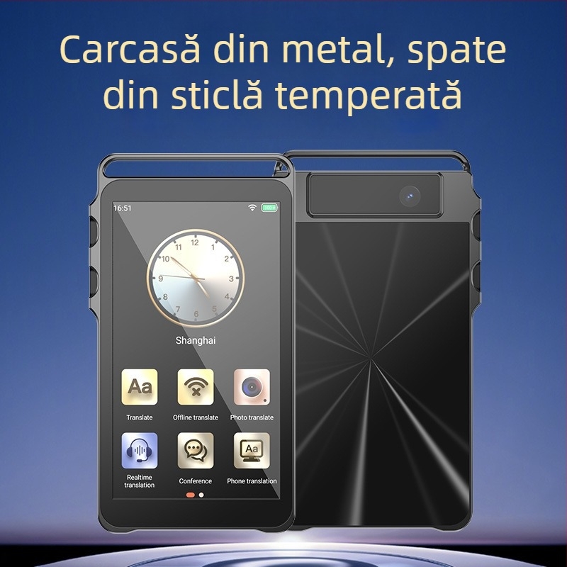 Traducător multilingv cu interpretare simultană, învățare AI pentru engleză offline, înregistrare de conferințe, traducere foto, interfață Type-C