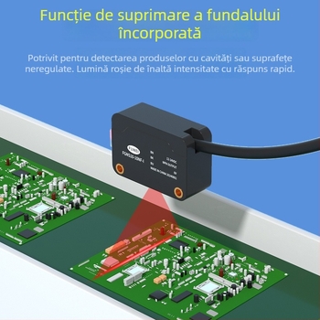 Senzor fotoelectric întrerupător FGNS10-10NF-I, seria FGNS10, cu reflexie difuză, suprimare a fundalului, detecție decupare