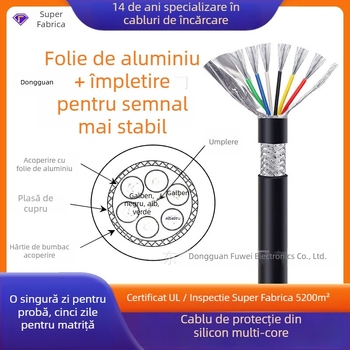 Cablu pentru lanțul de tracțiune, multicore, cablu moale din silicon, rezistent la temperaturi înalte, certificat UL