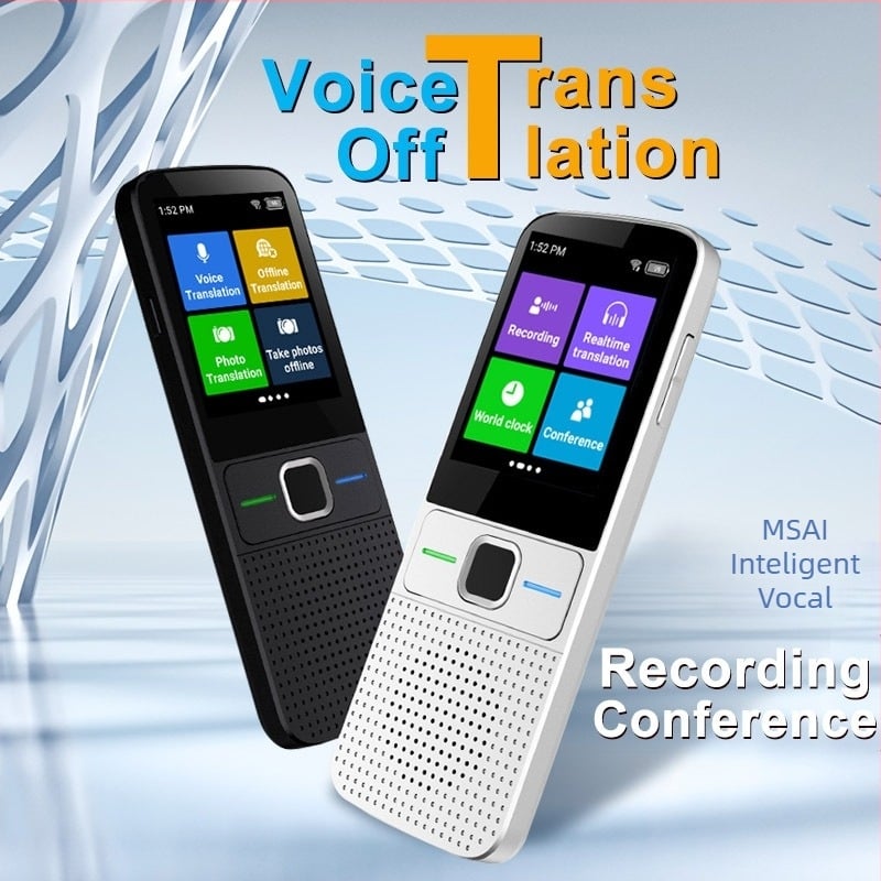 Translator offline pentru călătorii – ecran tactil, cameră 5 MP, interfață Type-C, corp ABS, greutate 125 g