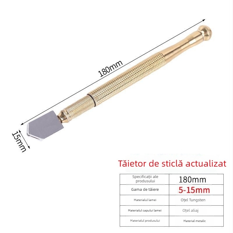 Cuțit din sticlă pentru tăierea plăcilor, racletă manuală de înaltă precizie pentru sticlă temperată