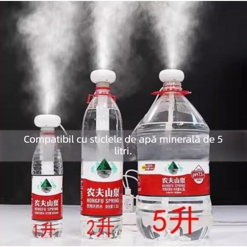 Umidificator pentru casă și mașină, funcționare silențioasă, rezervor 10 L+, 3 duze de ceață, acționare manuală, oțel inoxidabil, alimentare pe baterii, potrivit pentru până la 60 m², ≤36 V