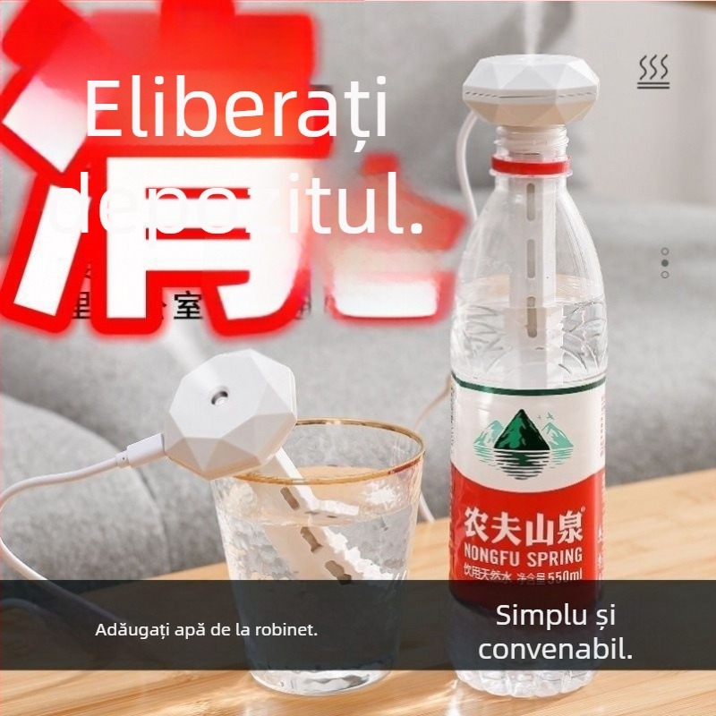 Umidificator pentru casă și mașină, funcționare silențioasă, rezervor 10 L+, 3 duze de ceață, acționare manuală, oțel inoxidabil, alimentare pe baterii, potrivit pentru până la 60 m², ≤36 V