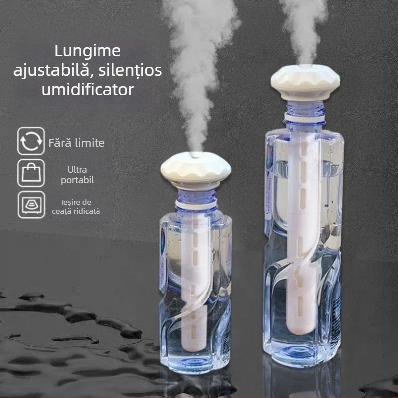 Umidificator pentru casă și mașină, funcționare silențioasă, rezervor 10 L+, 3 duze de ceață, acționare manuală, oțel inoxidabil, alimentare pe baterii, potrivit pentru până la 60 m², ≤36 V