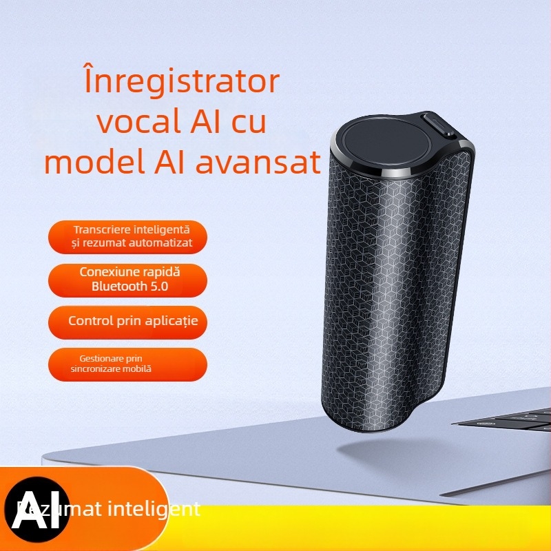 Pen de înregistrare AI cu transcriere și traducere alimentate de ChatGPT, Bluetooth, control prin aplicație, MP3/WAV, card TF