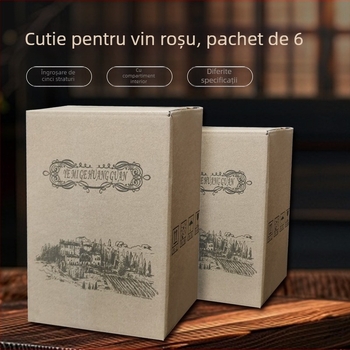 Cutie cadou pentru vin, carton pliabil, cu cinci straturi, fără cuie, din carton ondulat, rezistentă la presiune și la cădere