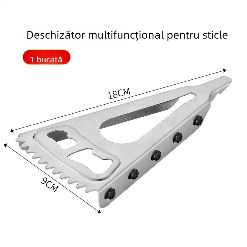 Deschizător multifuncțional pentru sticle, deschizător pentru conserve și borcane din sticlă, deschizător de capace și răzuitor pentru solzi de pește