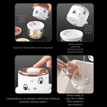 Bosans grinder electric fără fir pentru pastă de usturoi, multifuncțional, corp din sticlă și PP.