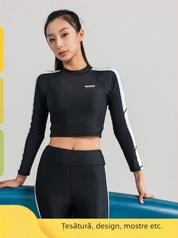 NAEKER Costum de surf pentru femei – protecție UV, top dintr-o singură bucată, țesătură din fibră chimică, pentru scufundări