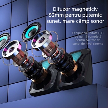 Boxe USB de birou cu subwoofer, sunet 2.0, conectare cablată la PC, 2x3W, fără ecran