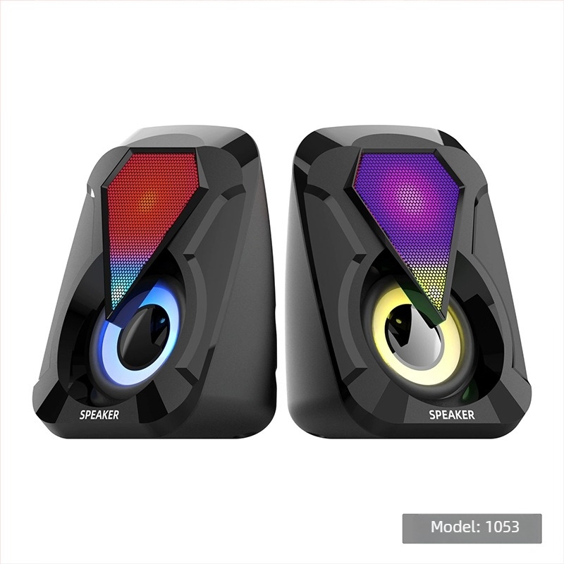 Boxe USB de birou cu subwoofer, sunet 2.0, conectare cablată la PC, 2x3W, fără ecran