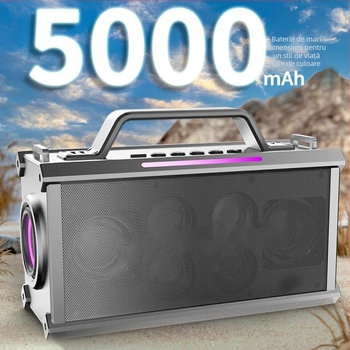 Boxă Bluetooth fără fir pentru karaoke, sunet stereo, 2 difuzoare, Bluetooth 5.0, 20W, răspuns în frecvențe 100Hz-20kHz, baterie încorporată 2000-4000mAh