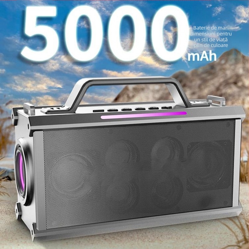Boxă Bluetooth fără fir pentru karaoke, sunet stereo, 2 difuzoare, Bluetooth 5.0, 20W, răspuns în frecvențe 100Hz-20kHz, baterie încorporată 2000-4000mAh