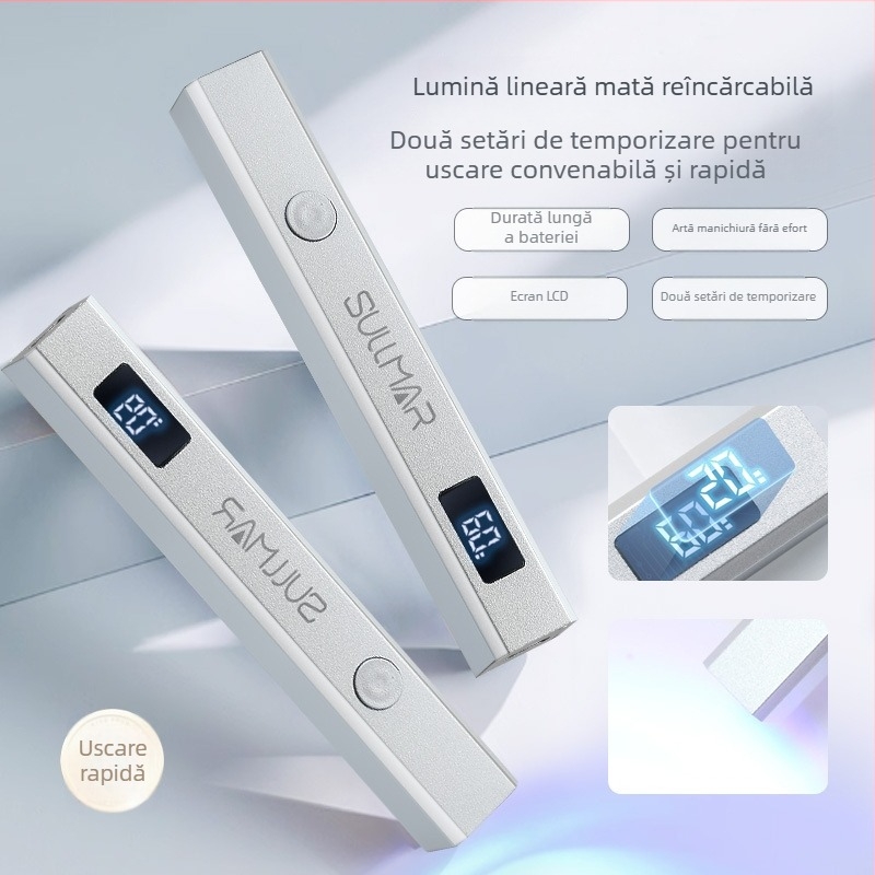 Lampă metalică pentru unghii, cu linie unică, portabilă, reîncărcabilă, lampă uscare unghii, model Handheld one-line lamp, origine Guangzhou, marcă Red nuo