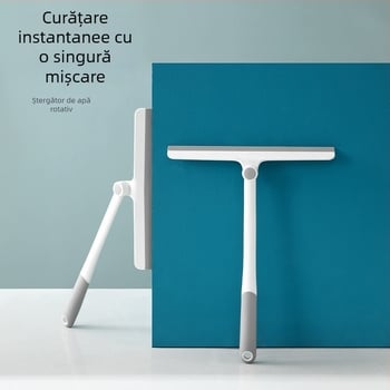 FaSoLa ștergător rotativ pentru ferestre de baie — unealtă manuală de curățare a sticlei (PP/TPR), ștergere pe o singură parte, pentru uz casnic